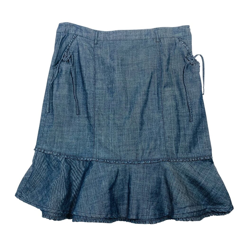 Y2K Simon Chang Denim Midi Skirt size medium